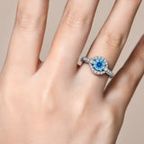 Evil Eye Blue Moissanite Ring