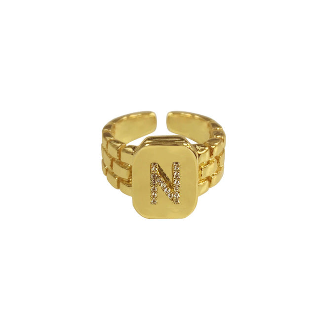 18k Gold Plated Initial Ring