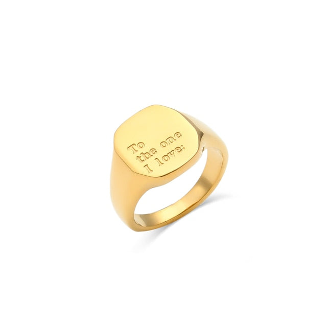 Gold Message Ring