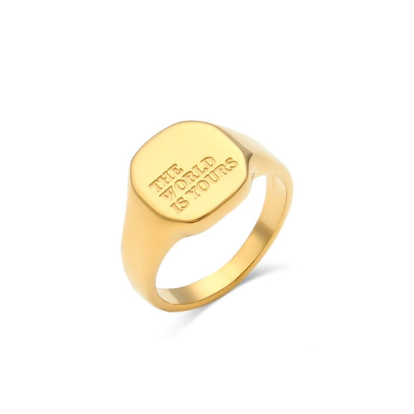 Gold Message Ring