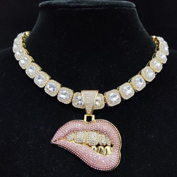 Lip Biting Necklace