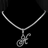 Tennis Cubic Initial Necklace