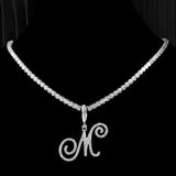 Tennis Cubic Initial Necklace