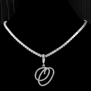 Tennis Cubic Initial Necklace