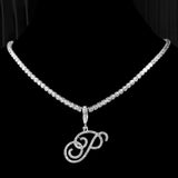 Tennis Cubic Initial Necklace