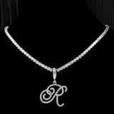 Tennis Cubic Initial Necklace