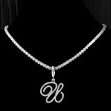 Tennis Cubic Initial Necklace