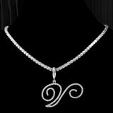 Tennis Cubic Initial Necklace
