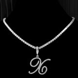 Tennis Cubic Initial Necklace